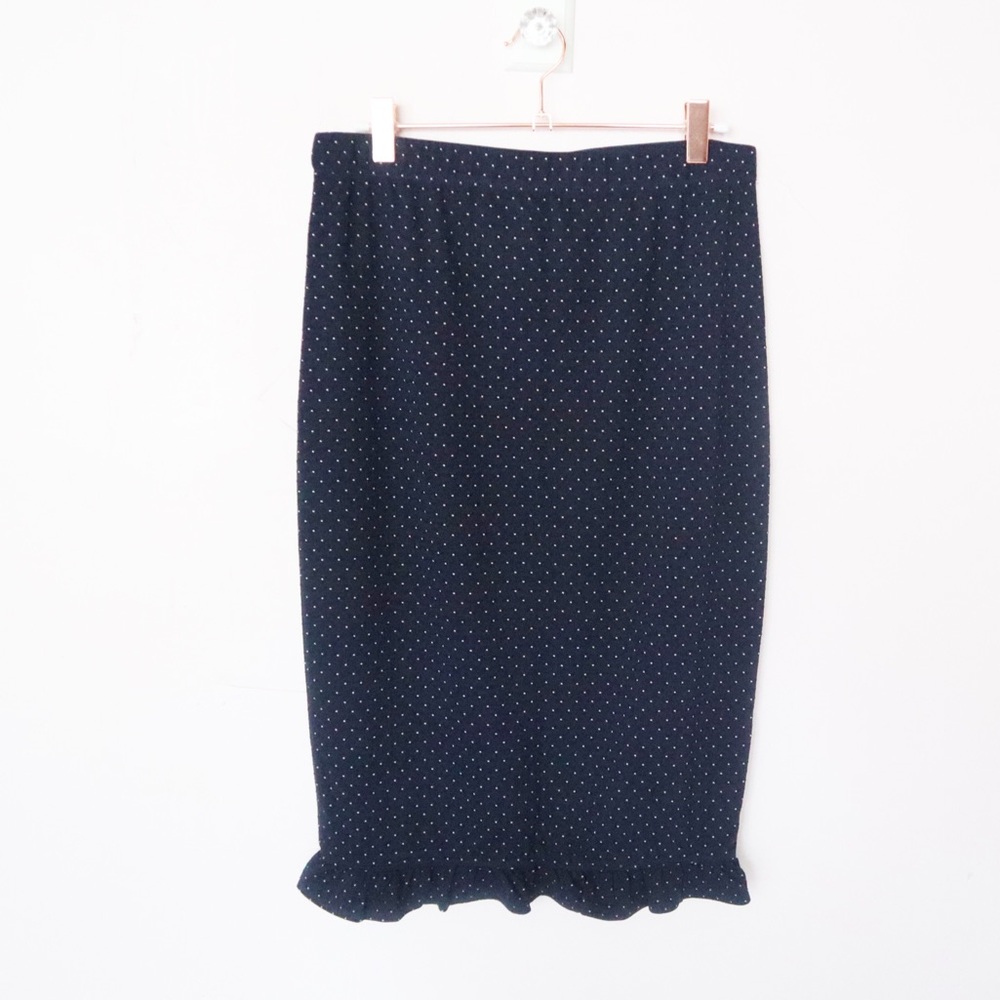 MAX STUDIO Dot Ruffle Pencil Skirt - Picture 2 of 4